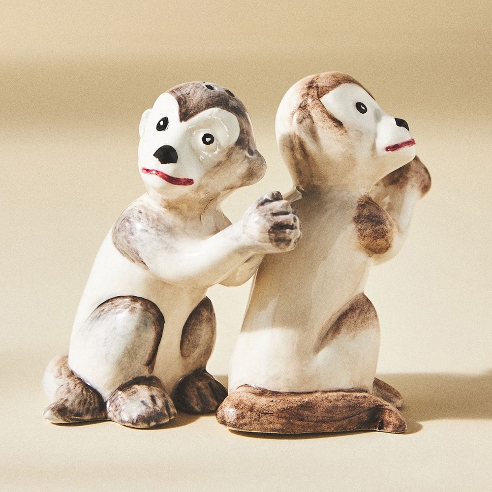 Anthropologie BRAND NEW, Les Ottomans Monkey Salt and Pepper Shakers